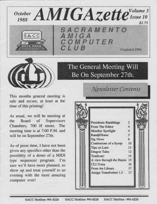 AmigaZette - 1988-10 cover